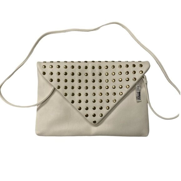 NWT Aldo Cream Gold Studded Clutch Crossbody Bag – Convertible Purse - Picture 3 of 9